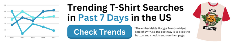 MerchArts Trending T Shirts in the Past 7 Days Trending T-Shirt Searches in Past 7 Days in the US