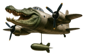 Download Bombardiro Crocodilo, the crocodile-airplane Brainrot meme.
